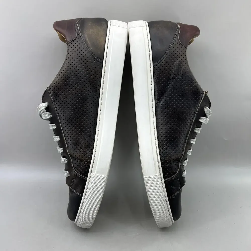 Magnanni Fede Perforated Leather Shoes Men Size 14 Brown Casual Comfort Sneakers